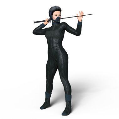 bir erkek ninja 3d cg render