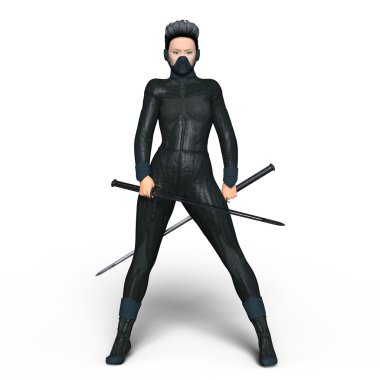 bir erkek ninja 3d cg render
