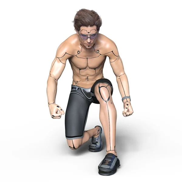 3D CG renderização de um robô masculino — Fotografia de Stock