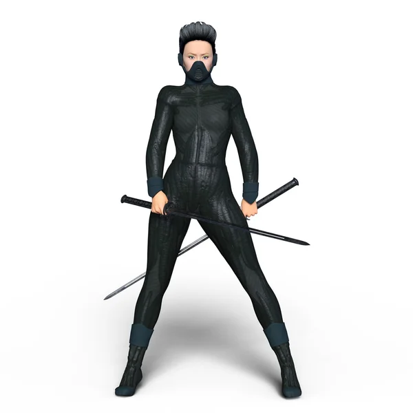 Bir erkek ninja 3d cg render — Stok fotoğraf