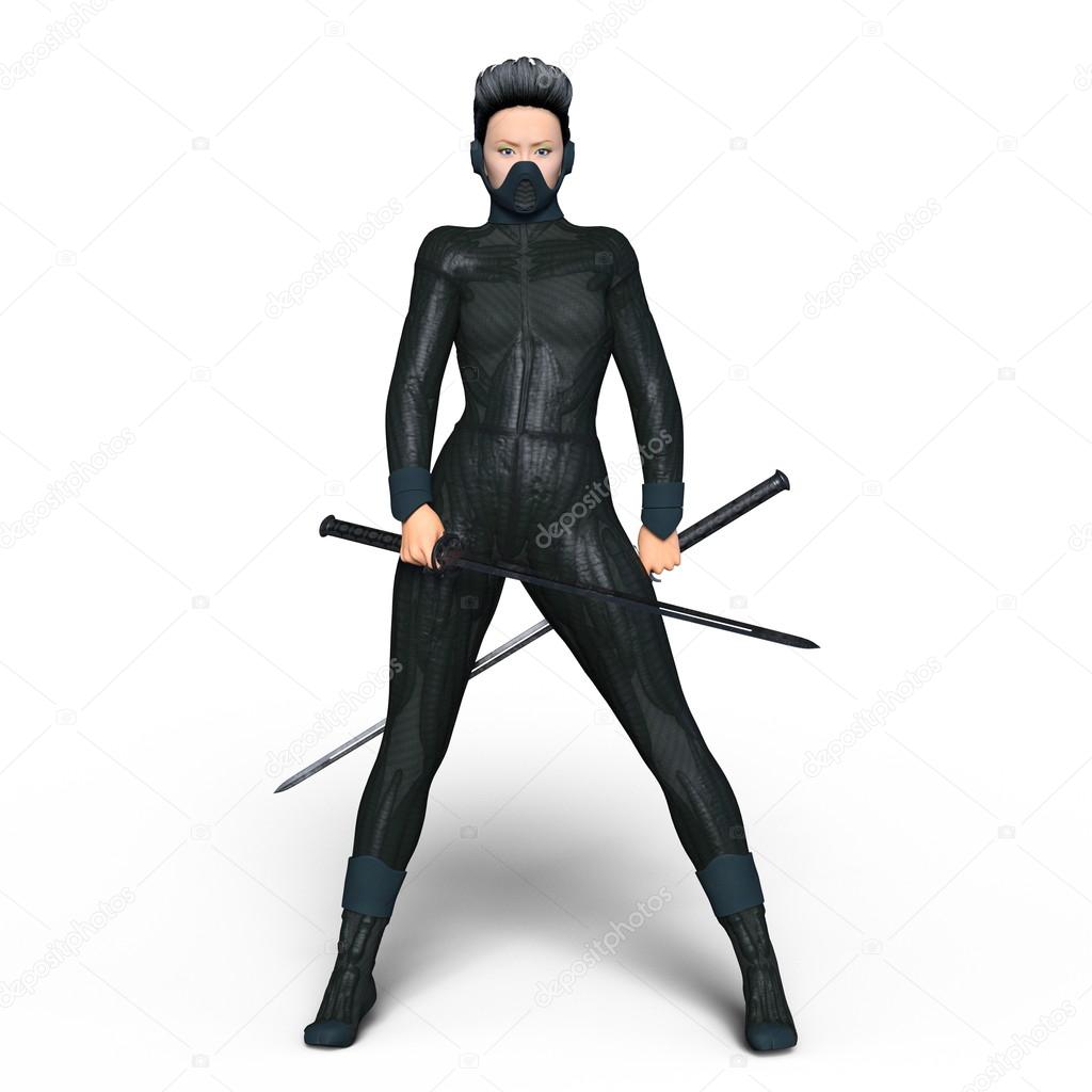 Female ninja T pose side by Subzero91 on DeviantArt