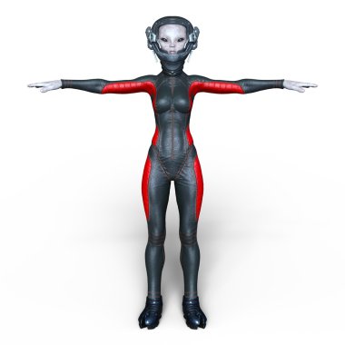 bir kadın yabancı 3d cg işleme