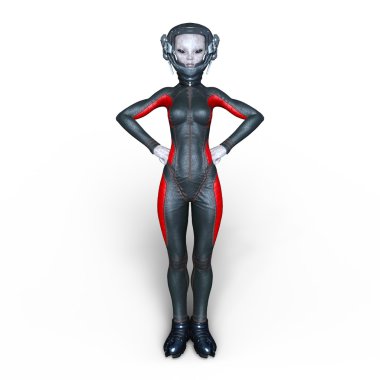 bir kadın yabancı 3d cg işleme