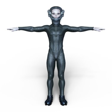 bir uzaylı 3d cg işleme