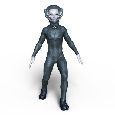 bir uzaylı 3d cg işleme