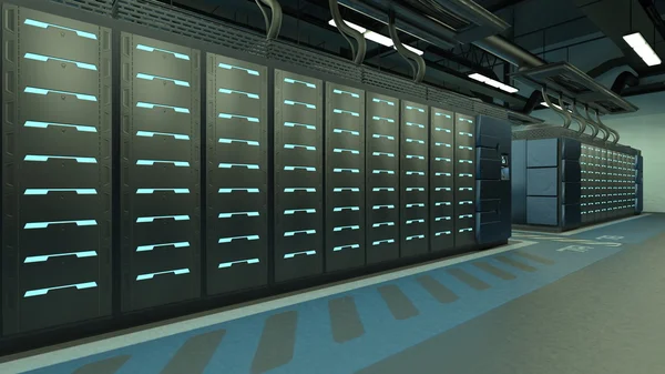 Representación 3D CG del Centro de Supercomputación — Foto de Stock