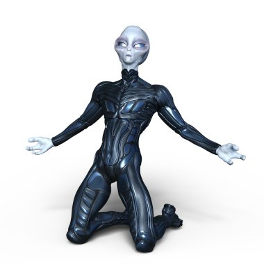 bir uzaylı 3d cg işleme