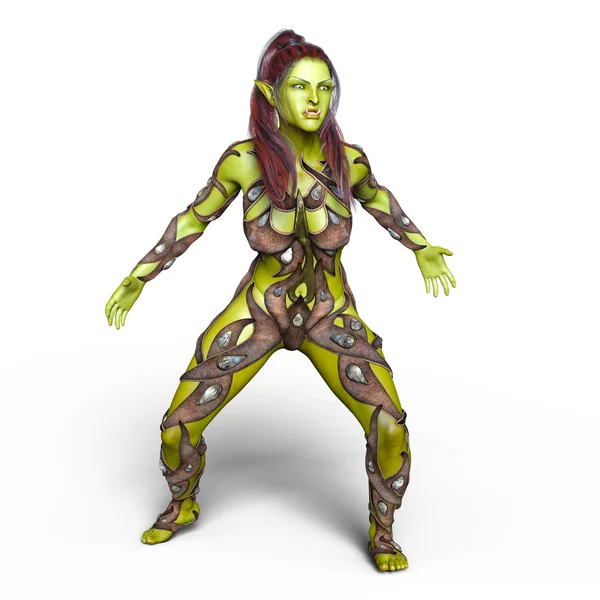 3D CG-gjengivelse av et kvinnelig monster – stockfoto