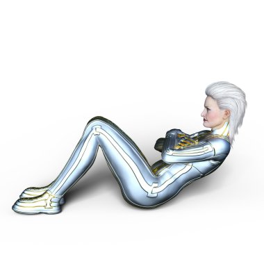 3d cg işleme süper bir kadın