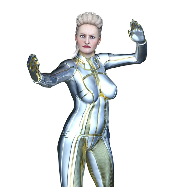 Vykreslování 3D cg super žena — Stock fotografie