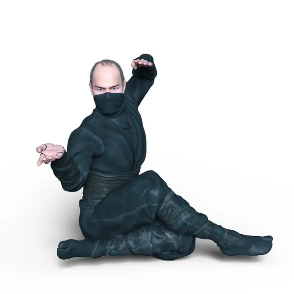 3D cg-rendering av en ninja — Stockfoto