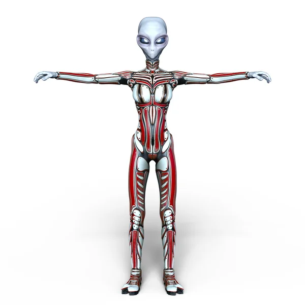 3D CG rendering of a female alien — Stock Photo, Image