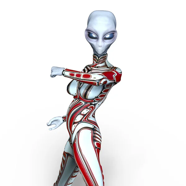 3D CG rendering of a female alien — Stock Photo, Image