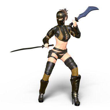 bir kadın şövalye 3d cg render