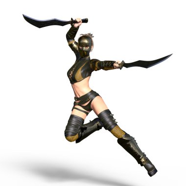 bir kadın şövalye 3d cg render