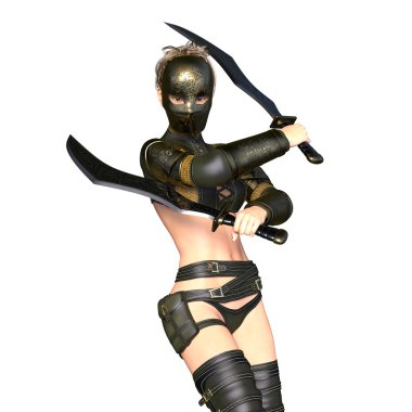 bir kadın şövalye 3d cg render