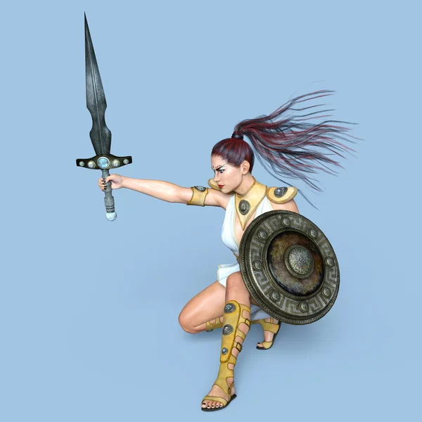 3D-s cg visszaadás-ból egy női Gladiátor — Stock Fotó