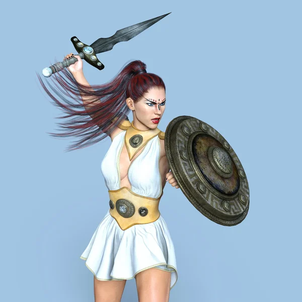 Renderowania 3D cg kobiece gladiatora — Zdjęcie stockowe