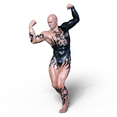 bir savaş sanatçısı 3d cg render