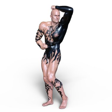 bir savaş sanatçısı 3d cg render