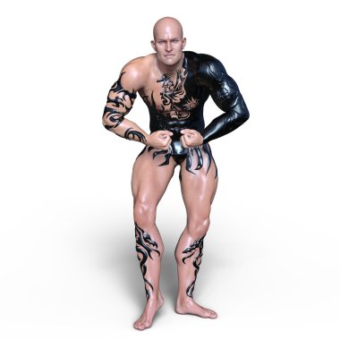 bir savaş sanatçısı 3d cg render