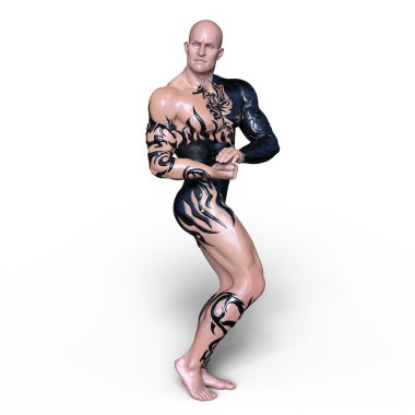 bir savaş sanatçısı 3d cg render