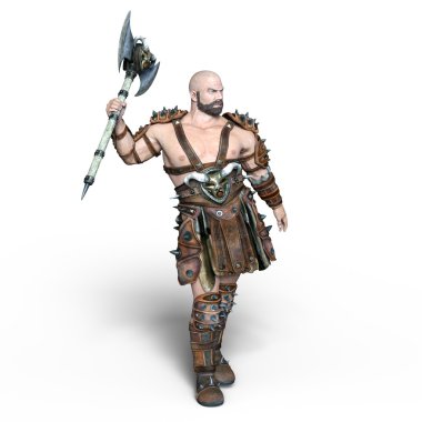 bir savaşçının 3d cg işleme