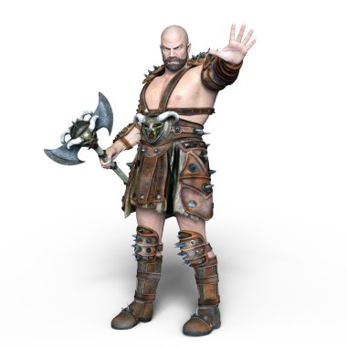 bir savaşçının 3d cg işleme