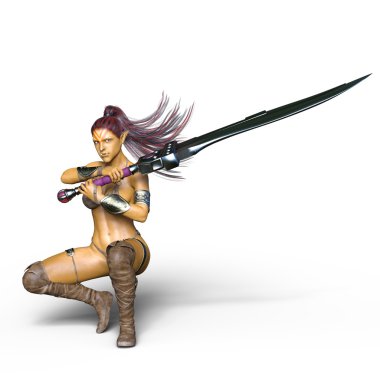 kadın bir canavar 3d cg işleme