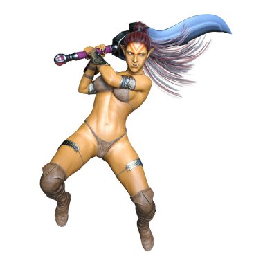 kadın bir canavar 3d cg işleme