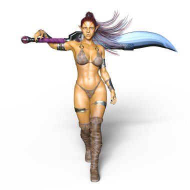 kadın bir canavar 3d cg işleme