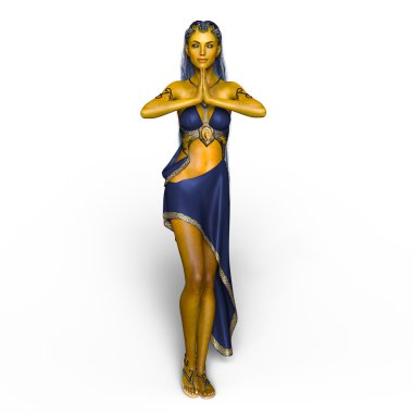 genç bir kadının 3d cg işleme