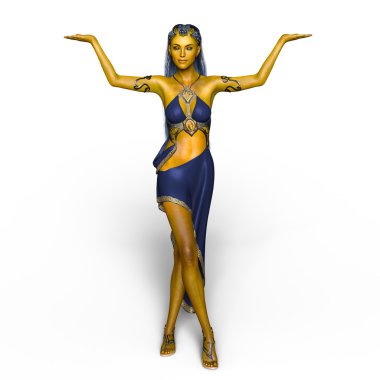 genç bir kadının 3d cg işleme