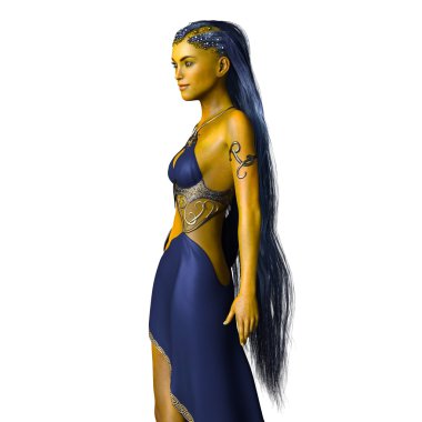 genç bir kadının 3d cg işleme