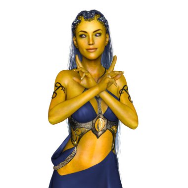 genç bir kadının 3d cg işleme