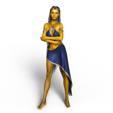 genç bir kadının 3d cg işleme