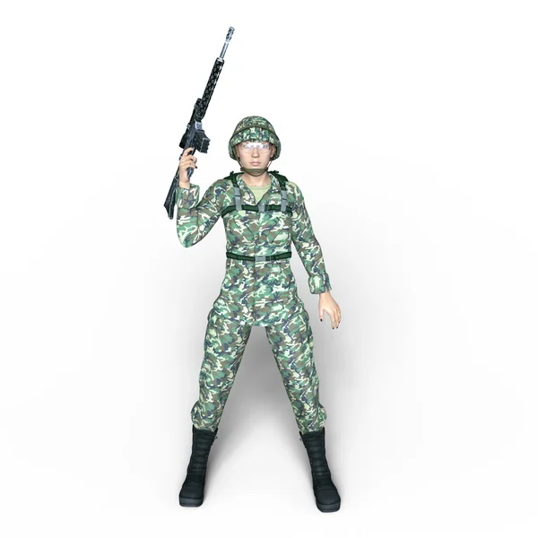 Render CG 3D dari sebuah tentara — Stok Foto