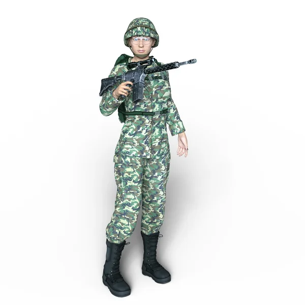 Render CG 3D dari sebuah tentara — Stok Foto