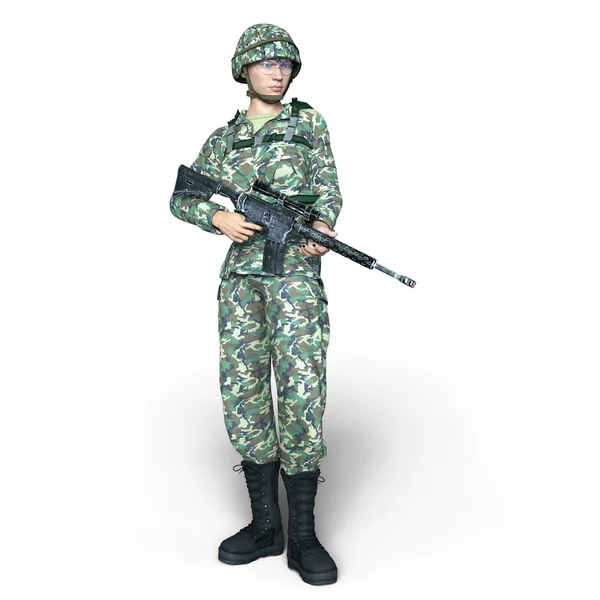 3D CG representación de un soldado — Foto de Stock
