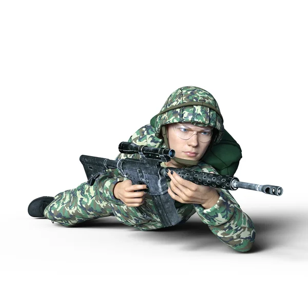 Render CG 3D dari sebuah tentara — Stok Foto