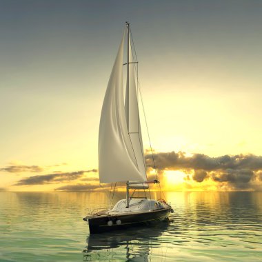 bir yat 3d cg render