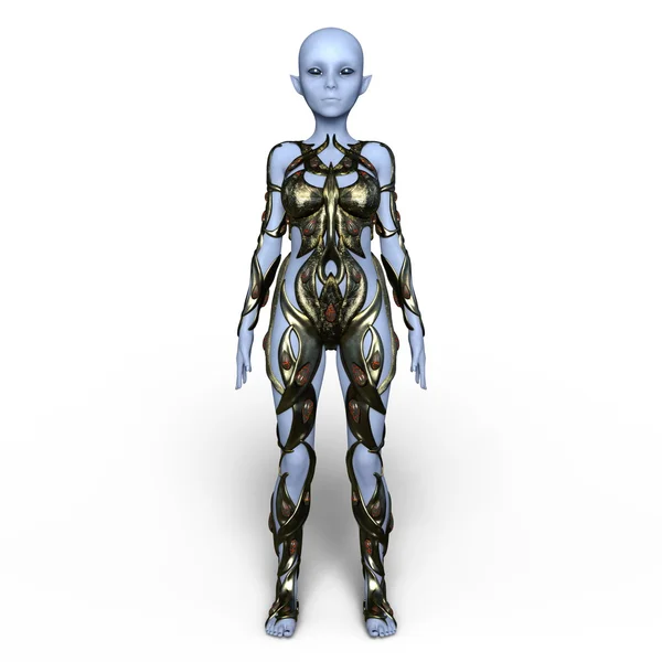 3D CG representación de un alienígena femenino — Foto de Stock