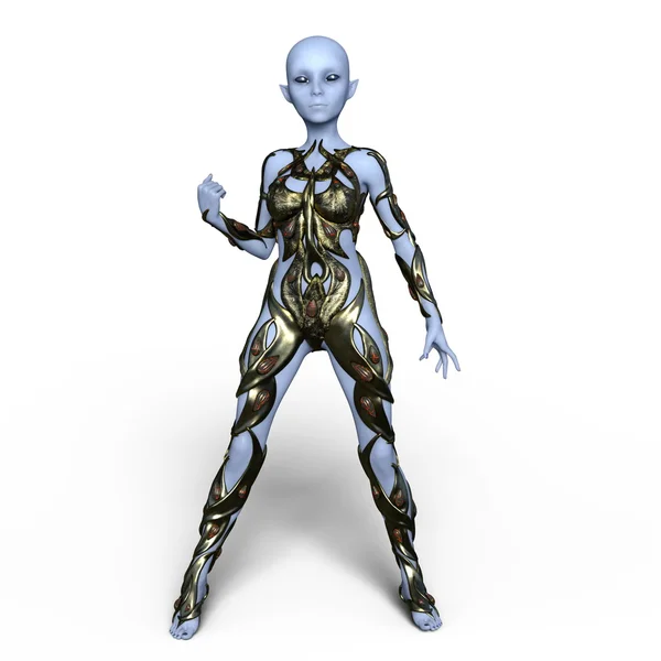 3D CG rendering of a female alien — Stock Photo, Image