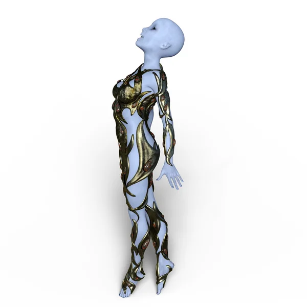 3D CG rendering of a female alien — Stock Photo, Image