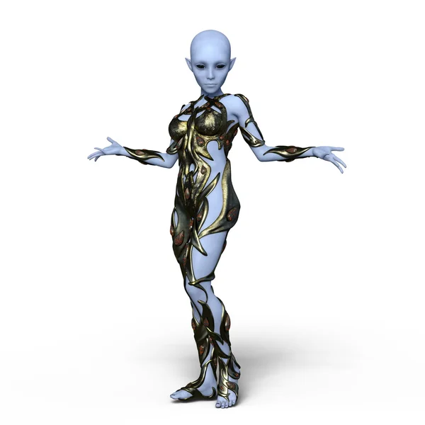 3D CG rendering of a female alien — Stock Photo, Image