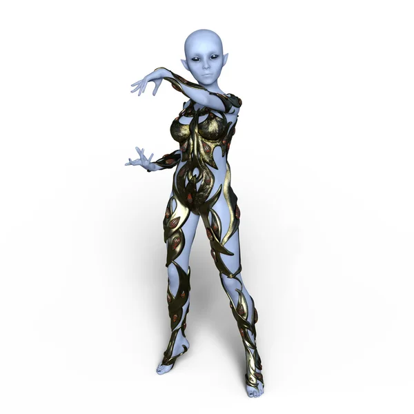 3D CG rendering of a female alien — Stock Photo, Image