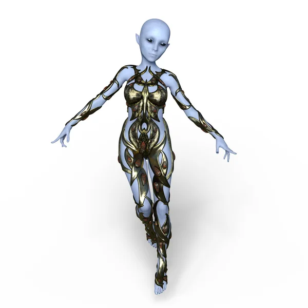 3D CG rendering of a female alien — Stock Photo, Image