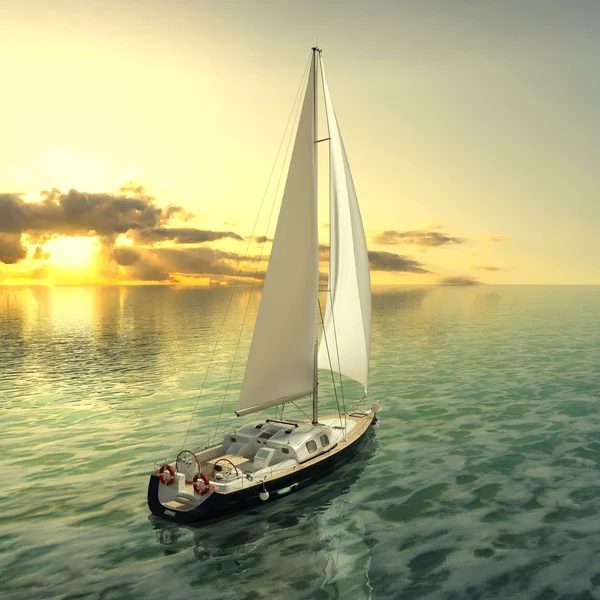 Rendering 3D CG di uno yacht — Foto Stock