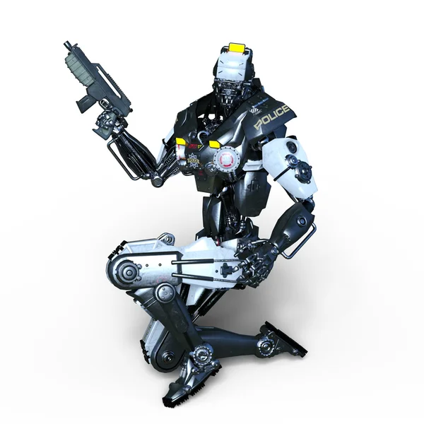 3D CG rendering of a robot police — Stock Photo, Image