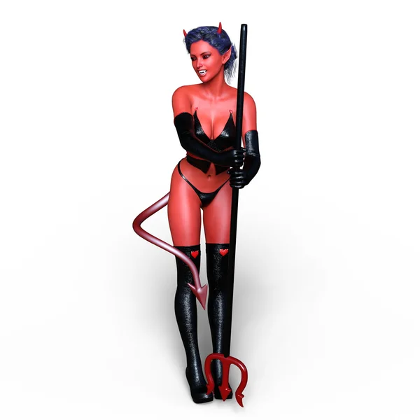 3D CG rendering of a devil woman — Stock Photo, Image